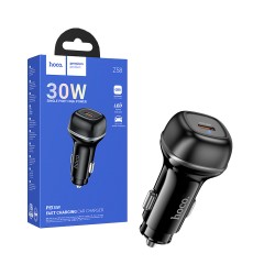 Carregador de Carro Hoco Z58 Rank PD30W Preto Carregador de Carro Hoco Z58 Rank PD30W Preto